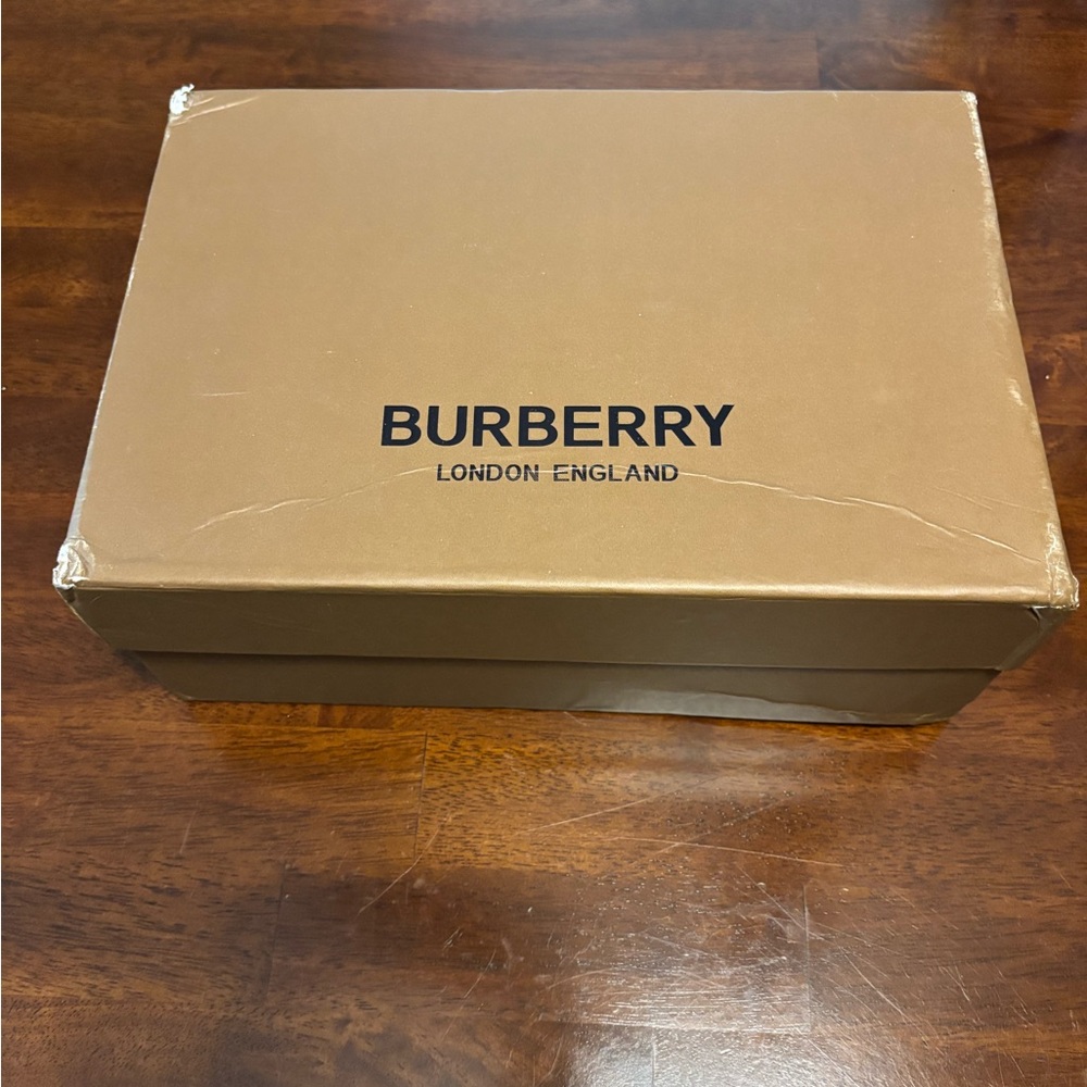 Burberry Plaid High-Top Sneakers - Beige and Black - Picture 8 of 8
